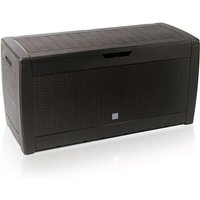 POWERTEC GARDEN Auflagenbox in Rattanoptik, ca. 119 x 48 x 60 cm, 310L - Dunkelbraun