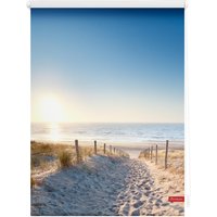Lichtblick Rollo Klemmfix, ohne Bohren, blickdicht, Ostseestrand - Blau, 90 x 150 cm (B x L)