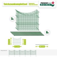 POWERTEC GARDEN 11tlg. Teichzaun Unterbogen, ca. 390 x 52,5 cm - Dunkelgrün