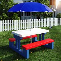 Casaria Deuba Kinder Sitzgruppe mit Sonnenschirm