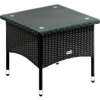 Casaria Deuba Polyrattan Beistelltisch/Teetisch - schwarz