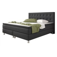 IHG Boxspringbett Köln 180x200 Webstoff Anthrazit