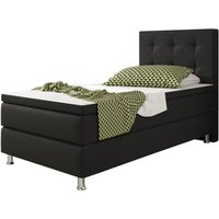 IHG Boxspringbett Köln 90x200 Webstoff Schwarz