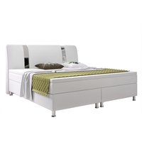 IHG Boxspringbett Riva 180x200 cm Kunstleder Weiß