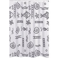 Ridder Duschvorhang Textil 120x200 cm Neptun grau