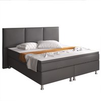 IHG Boxspringbett Oslo mit Bettkasten 180x200 cm Kunstleder Anthrazit