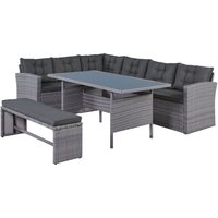 Happy Home 14tlg. Elegantes Ecksofa Set ca. 177 x 235 x 74 cm - Grau