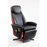 Happy Home Elektrischer Massagesessel Relaxsessel - schwarz/rot Lederoptik