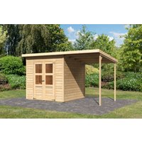 Woodfeeling Gartenhaus Schönefeld 4 mit Anbaudach