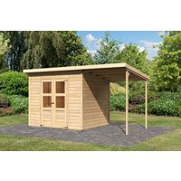 Woodfeeling Gartenhaus Schönefeld 5 mit Anbaudach