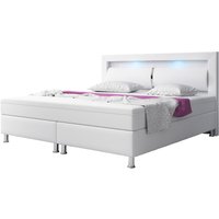 IHG Boxspringbett MILANO ca. 180x200cm- Weiß mit integriertem Topper