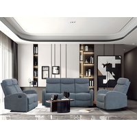 Happy Home 3tlg. Relaxsofa-Set mit 5 Relaxfunktionen - Dunkelgrau
