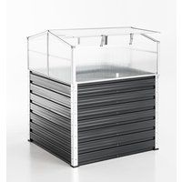 POWERTEC GARDEN Hochbeet aus Polycarbonat, ca. 100 x 100 x 125 cm - Anthrazit
