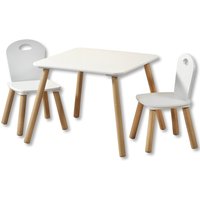 Kesper Kindertisch mit 2 Stühlen, weiß - 3er Set