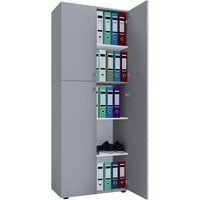 VCM Büroschrank Lona 5-Fach mit Drehtüren grau