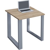 VCM Schreibtisch Lona 80x80 U-Fußgestell Sonoma-Eiche/silber