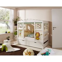 Ticaa Hausbett MINI Safari Var 4 - mit 2er Schubkästen - inkl. Matratze
