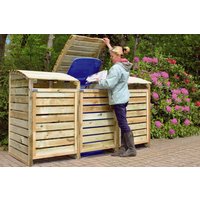 TETZNER & JENTZSCH Mülltonnenbox Mülltonnenabtrennung 3-fach B225 x T90 x H120 cm, inkl. Rückwand