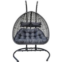 schütte Home & Living XXL-Hängesessel Polyrattan Doppelhängesessel - Grau