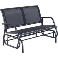Outsunny Schaukelbank 2-Sitzer Gartenbank Gartenschaukel Sitzbank Metall Gartenmöbel Schwarz 120 x 70 x 88 cm