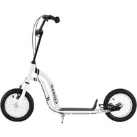 HOMCOM Kinderroller Scooter Tretroller Cityroller mit Kickboard und Luftreifen 12 Zoll Weiß