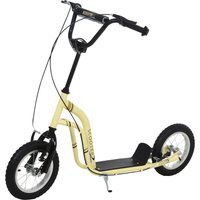 HOMCOM Kinderroller Scooter Kickboard mit Luftreifen, Beige