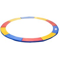 HOMCOM Trampolin Randabdeckung Sicherheitsnetz Wetterplane Leiter 8ft 10ft 12ft 15ft (Randabdeckung: Ø 244cm-Bunt)
