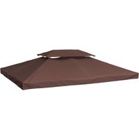 Outsunny Ersatzdach für Metall-Gartenpavillon 3x4 Partyzelt Dach Kaffee