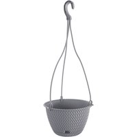 POWERTEC GARDEN Strickoptik-Hängetopf, ca. 4,8 Liter - Steingrau