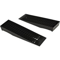 DURHAND HOMCOM 2 Auffahrrampe Schwellenrampe Bordsteinrampe Gummirampen PP Schwarz 70 x 20 x 8 cm