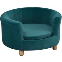 PawHut Hundesofa mit Weichem Bezug Rundes Hundebett Haustiersofa mit Holzbeinen