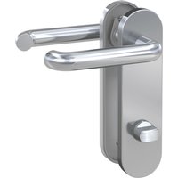 Basi Kurzschild-Drücker-Garnitur - ZB 3800 - Edelstahl - Lochung: WC - links