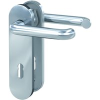 Basi Kurzschild-Drücker-Garnitur - ZB 3800 - Edelstahl - Lochung: Buntbart