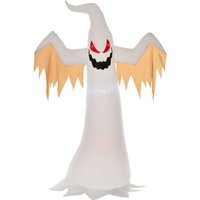 HOMCOM Halloween Selbstaufblasenderes Gespenst 2,4 m Dekoration mit LEDs IP44