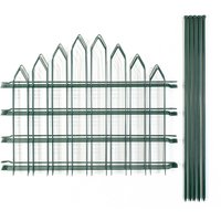 POWERTEC GARDEN 4er Set Teichzaun, ca.1000 x 800mm - Grün, 21FS05