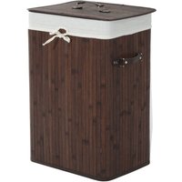 HOMCOM Wäschekorb, Wäschebox, Wäschesammler mit Deckel, faltbar, 72L, Dunkelbraun