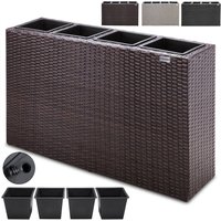 Casaria Casaria Blumenkasten Polyrattan 4er 95 x 60 x 27cm braun