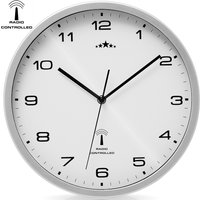 DEUBA Deuba Funk Wanduhr 31cm weiß / silber