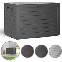 DEUBA Deuba Auflagenbox Balkonbox Woody 78 x 55 x 43,8cm anthrazit