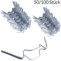 DEUBA Deuba Gewächshausklammern Stahl 50er Set 8,5 x 3cm silber