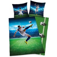 Herding Fußball Bettwäsche Größe 80x80 + 135x200 cm