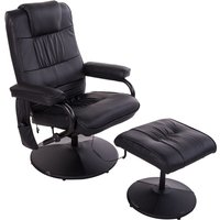 HOMCOM Massagesessel Relaxsessel Fernsehsessel TV Sessel Schwarz 77 x 84 x 95 cm