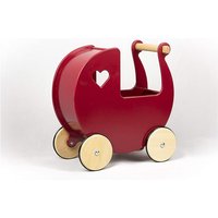 MOOVER Toys MOOVER Toys - Dänischer Designer Holz-Puppenwagen (solid rot) / dolls pram solid red