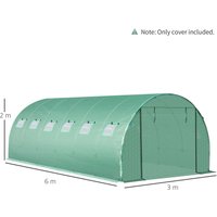 Outsunny Polyethylenfolie 6x3x2m Ersatzfolie mit 12 Fenster für Folientunnel