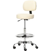 HOMCOM Barhocker Arbeitshocker Höheverstellbarer Drehstuhl mit Lehne PU-Leder 56 x 57 x 104-127 cm