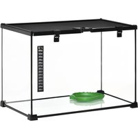 PawHut Terrarium für Reptilien Metall Schwarz 50 x 30 x 35 cm