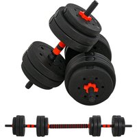HOMCOM 2 in 1 Hanteln Set 25 kg verstellbare Kurzhantel & Langhantel