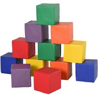 HOMCOM Bausteinset 12er-Set Schaumstoff Bauspielzeug für 1-3 Jahre alt Kinder