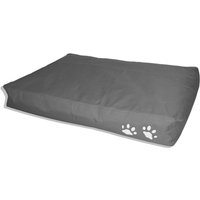 Kinzler Outdoorfähiges Tierkissen Quadratisch mit Pfotendruck, ca. 70x100x15 cm, Farbe: Grau