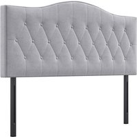 HOMCOM Kopfteil für Bett gepolstert in grau Pappel Polyester 185 x 8 x 134 cm